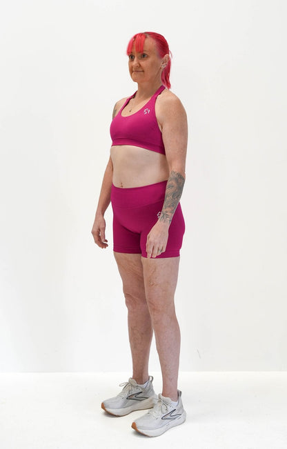 OASIS SEAMLESS SCRUNCH SHORTS - BERRY
