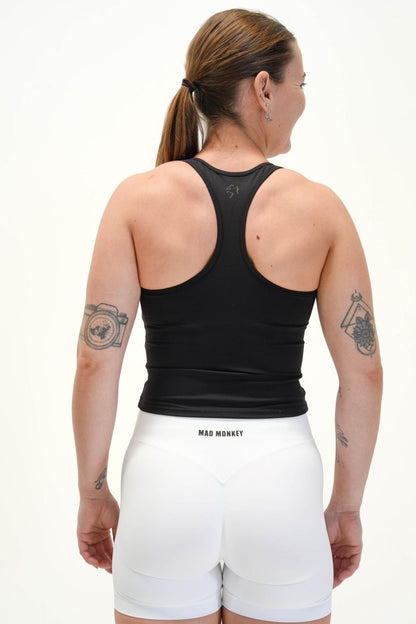 RACER BACK TANK TOP - BLACK