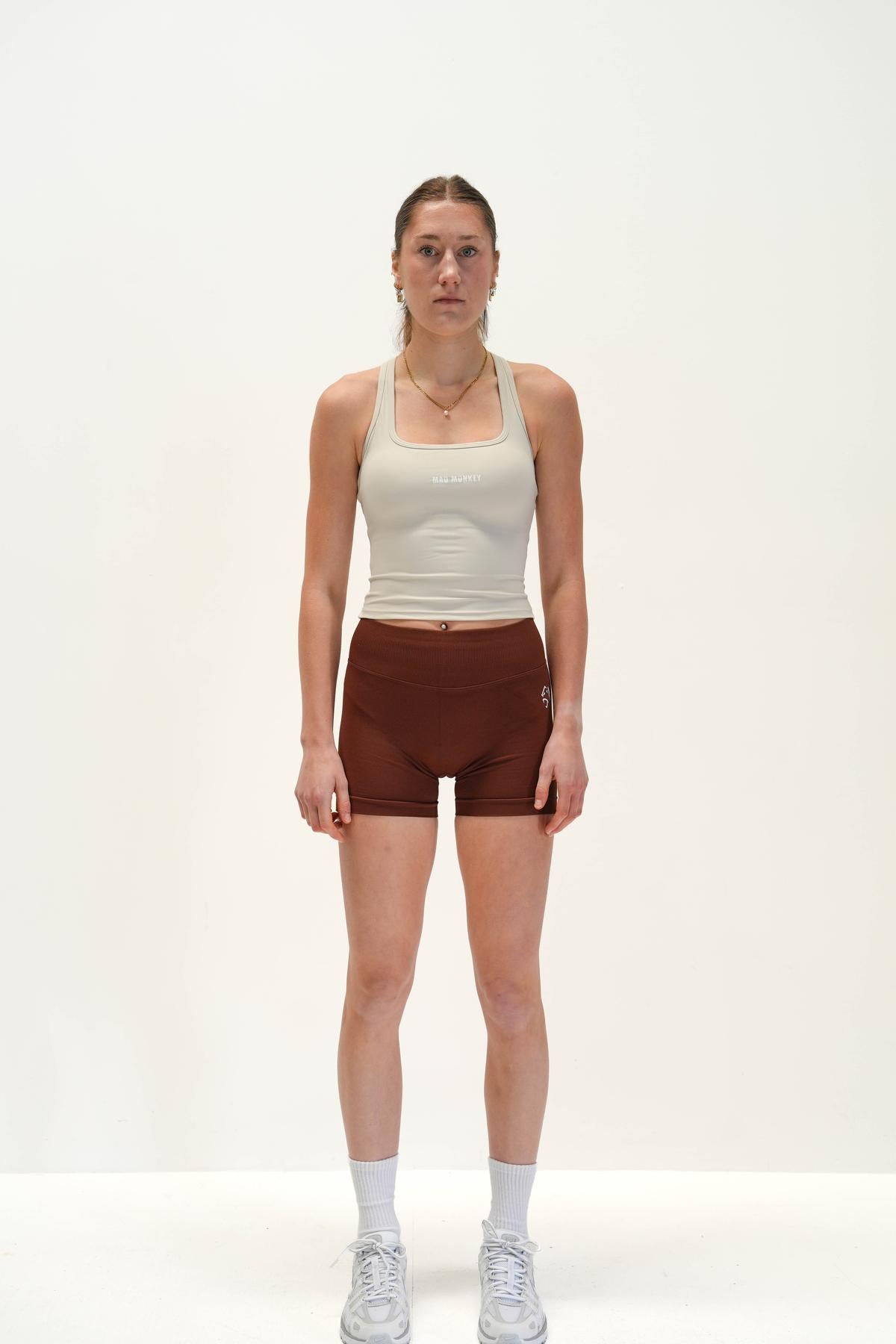 RACER BACK TANK TOP - ALMOND