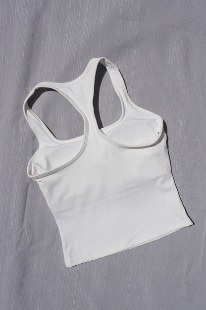 RACER BACK TANK TOP - WHITE