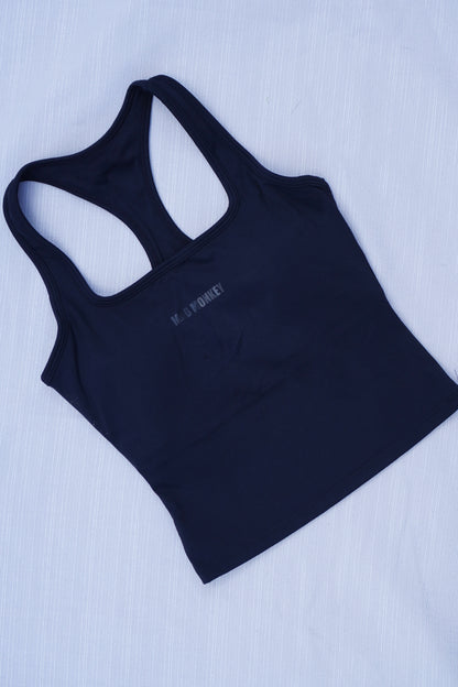 RACER BACK TANK TOP - BLACK