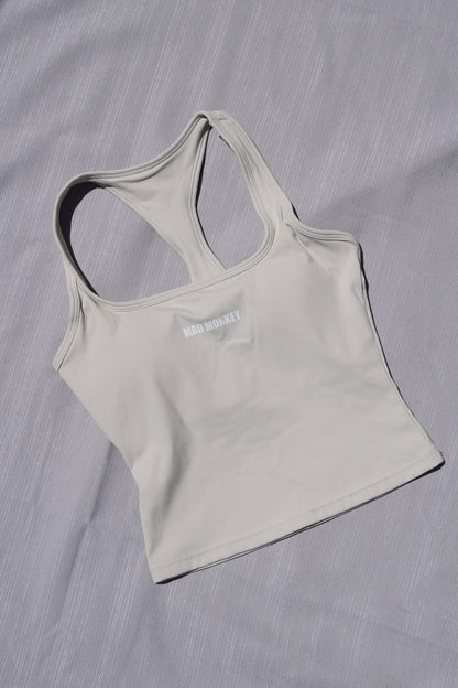 RACER BACK TANK TOP - ALMOND
