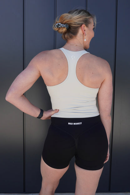 RACER BACK TANK TOP - ALMOND