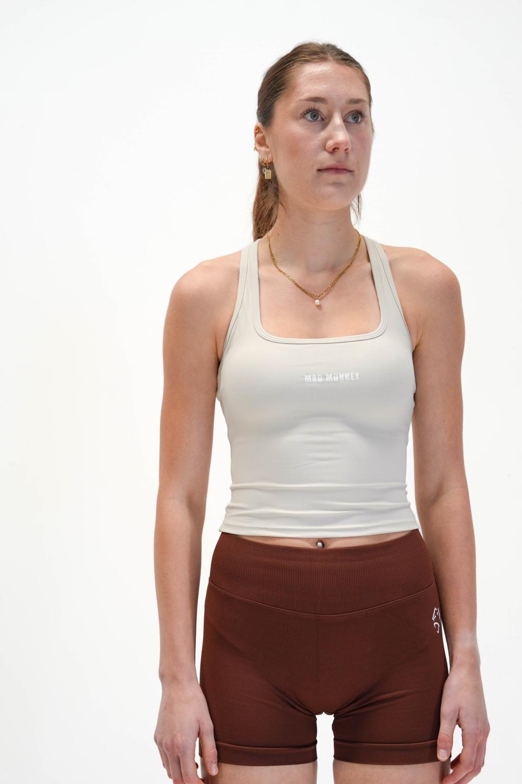 RACER BACK TANK TOP - ALMOND