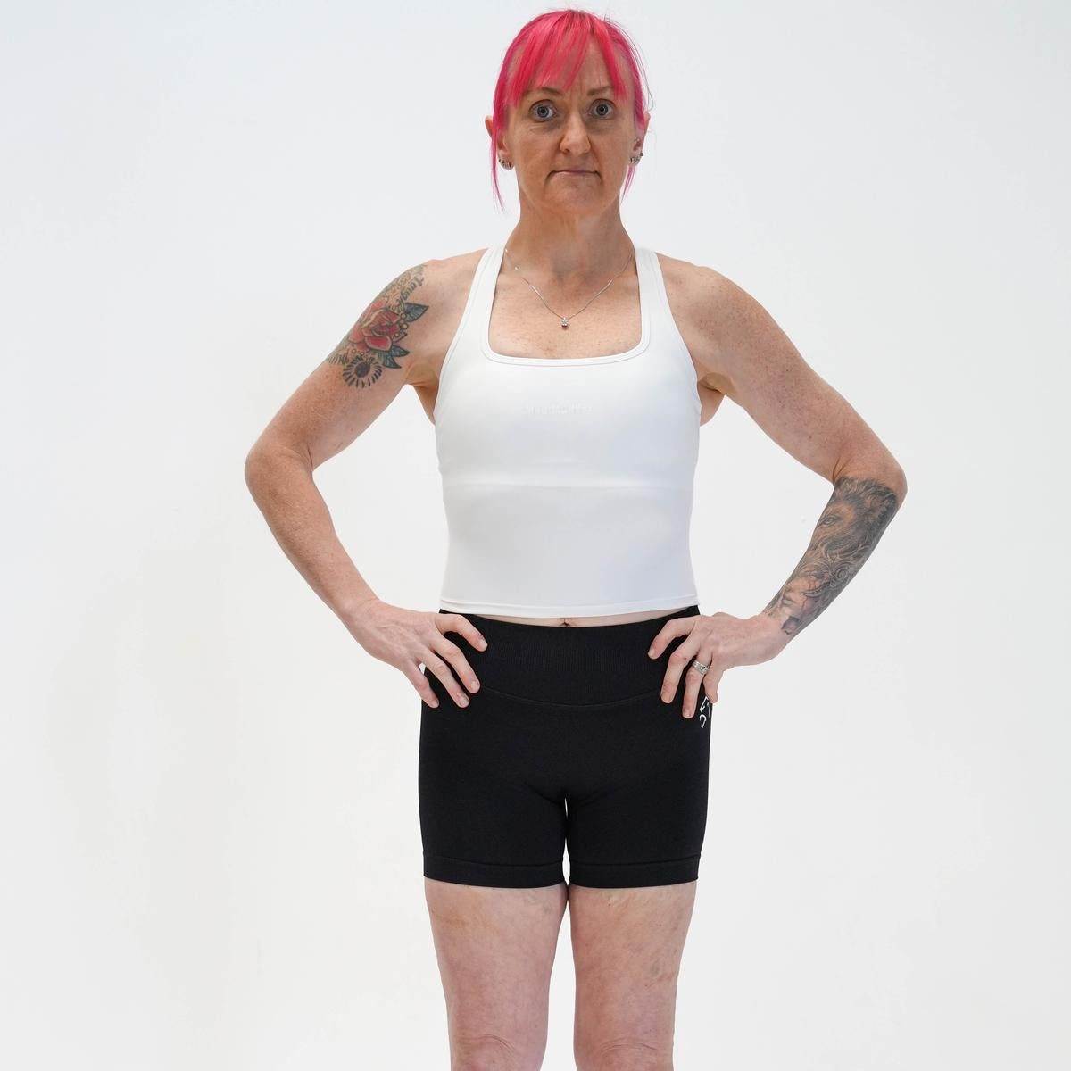 RACER BACK TANK TOP - WHITE