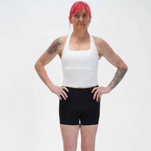 RACER BACK TANK TOP - WHITE