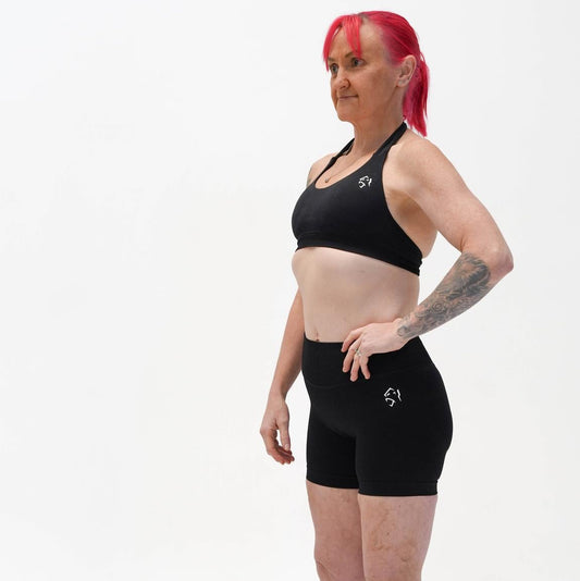 OASIS SEAMLESS SCRUNCH SHORTS - BLACK